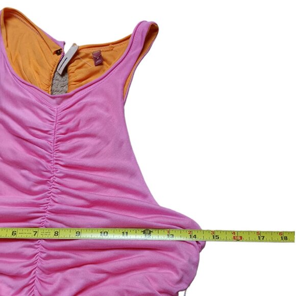 NWT PILCRO ANTHROPOLOGIE Ruched Reversible Tank In Pink/Orange, Medium, $68 - Picture 8 of 12